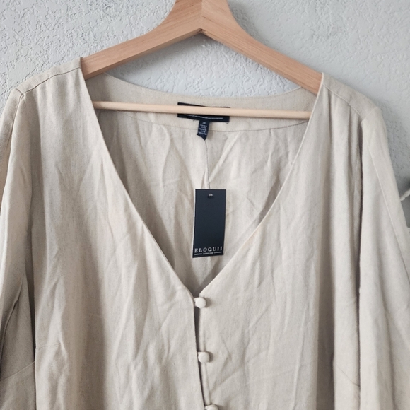 Eloquii Beige Button-Down Dress - Picture 5 of 12